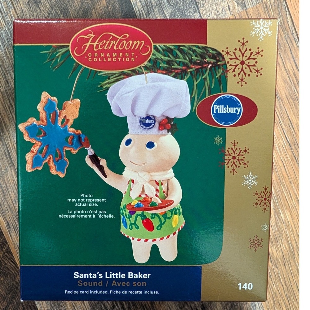Pillsbury Doughboy Santa's Little Baker Christmas Ornament 2005 Carlton Cards
